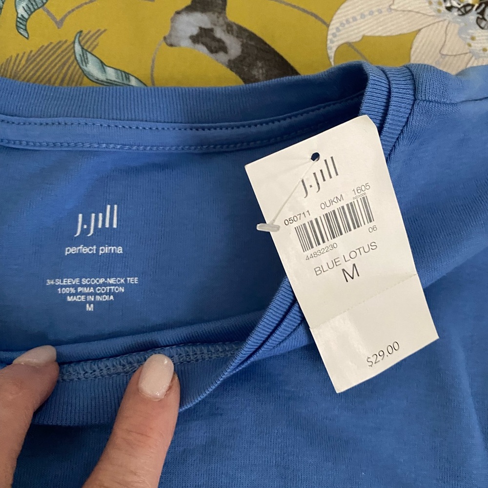J.Jill Blue Lotus Tee